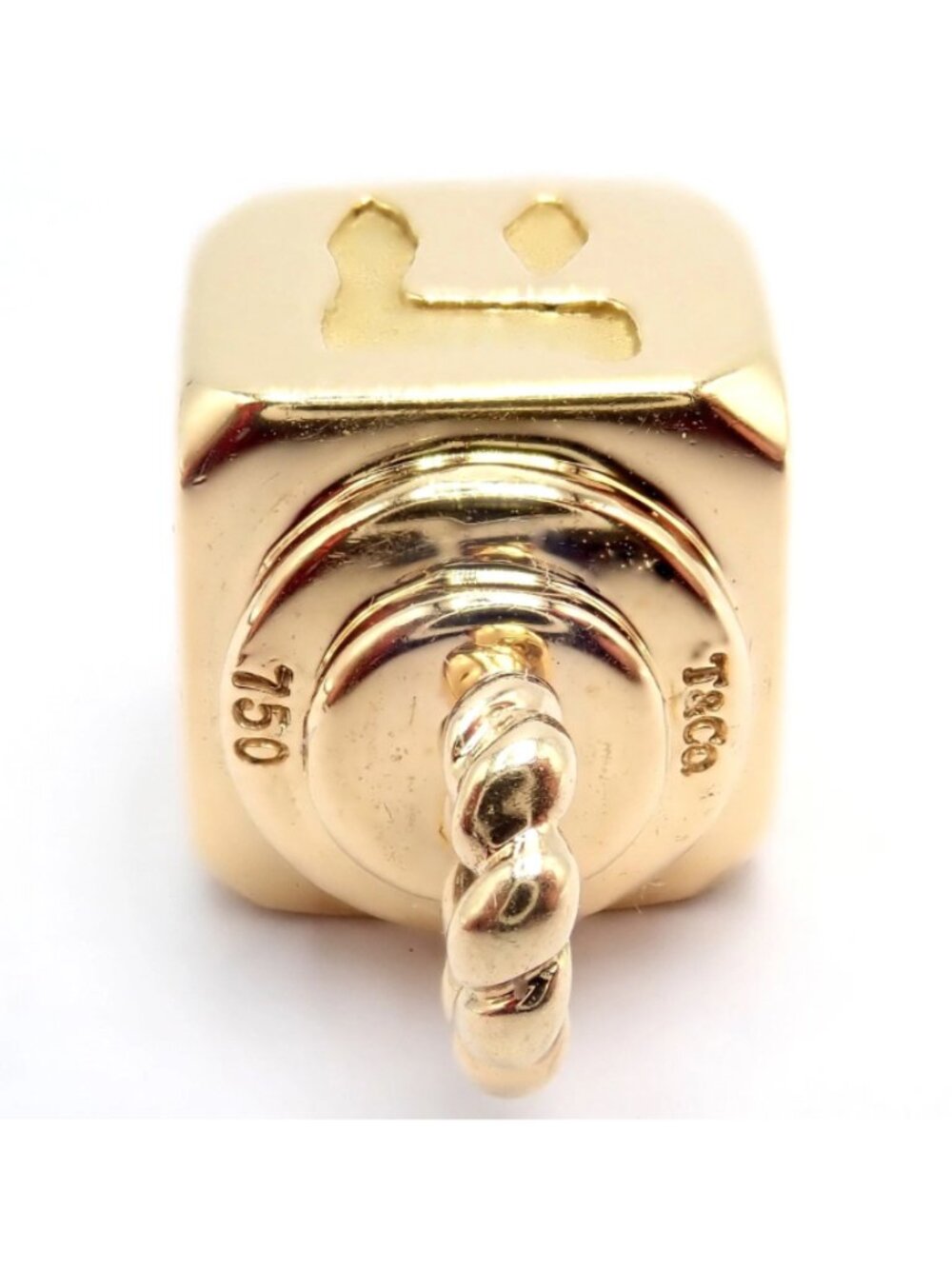 Ultra Rare Vintage Tiffany & Co. 18k Yellow Channukah Dreidel Charm Pendant - Picture 6 of 9